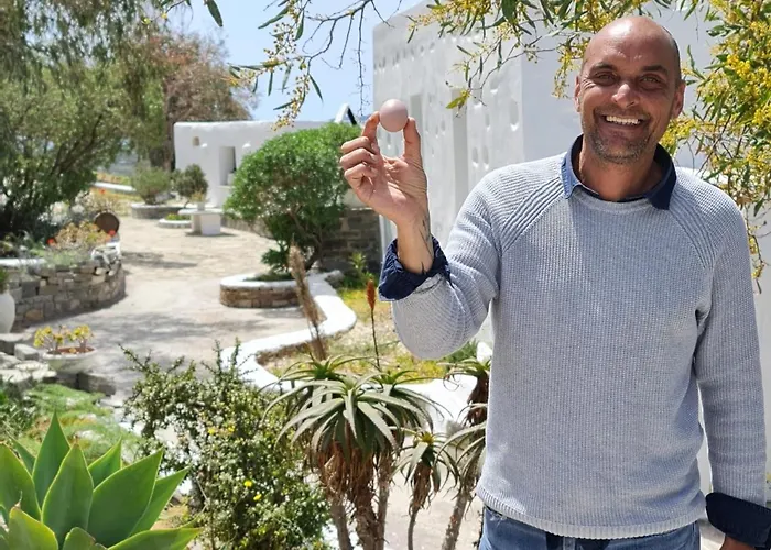 펜션 Romantic Sunset Cycladic House In Sotires *